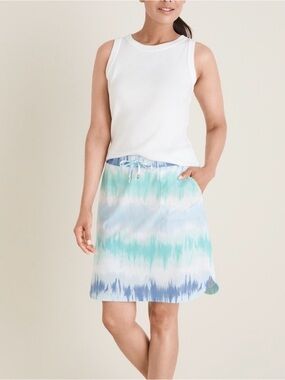 # Zenergy by Chico’s XL Tie-Dye Drawstring Skort in Aqua & Blue